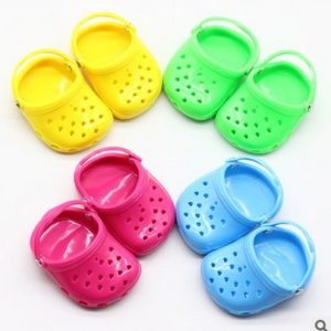 Colorful plastic doll beach slippers fashion toy accessories